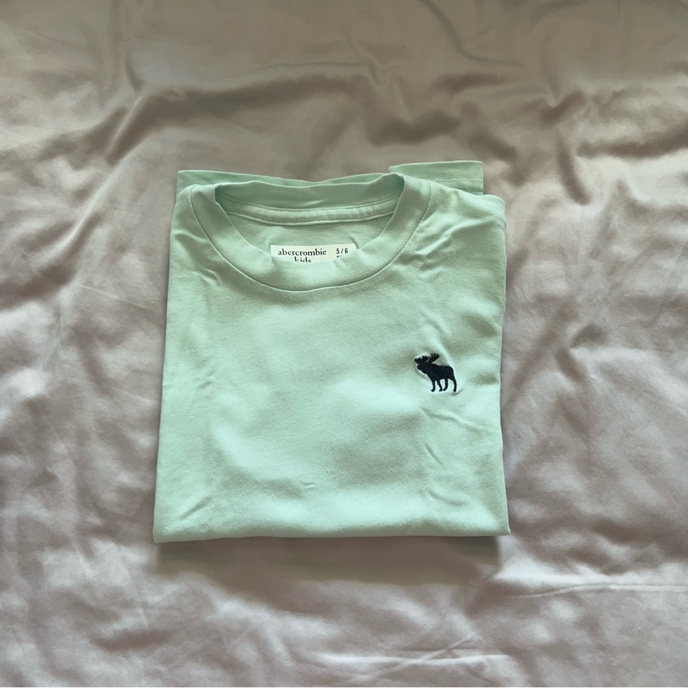 New Abercrombie & Fitch Kids Crew Tee Mint Green T-Shirt Size 5/6
